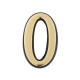 Цифра дверная 0 ТУНДРА, пластиковая, цвет золото, клеевая основа, 1 шт.
