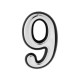 Цифра дверная 9 ТУНДРА, пластиковая, цвет хром, клеевая основа, 1 шт.