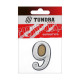 Цифра дверная 9 ТУНДРА, пластиковая, цвет хром, клеевая основа, 1 шт.