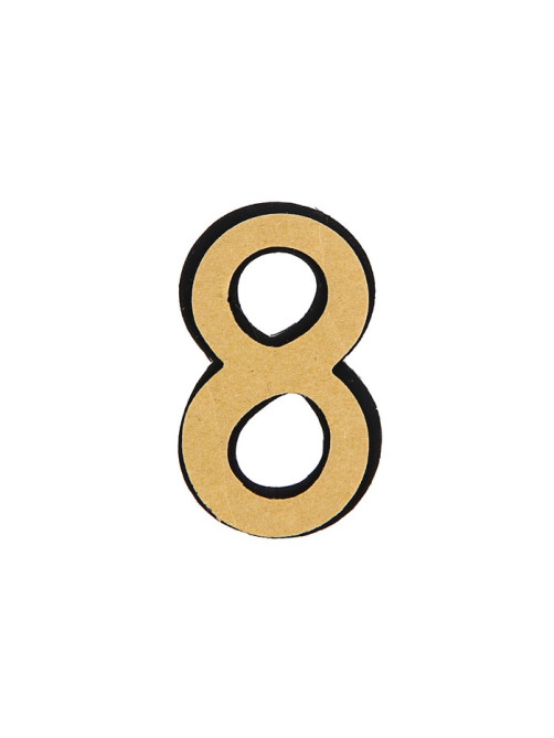 Цифра дверная 8, пластиковая, цвет хром, клеевая основа