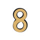 Цифра дверная 8, пластиковая, цвет хром, клеевая основа