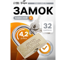 Замок навесной, тип 1, 33×40 мм, 2 ключа