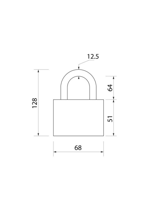 Замок навесной LOCKLAND, 65 мм, влагозащищенный, длинная дужка, 2 ключа, цвет черный