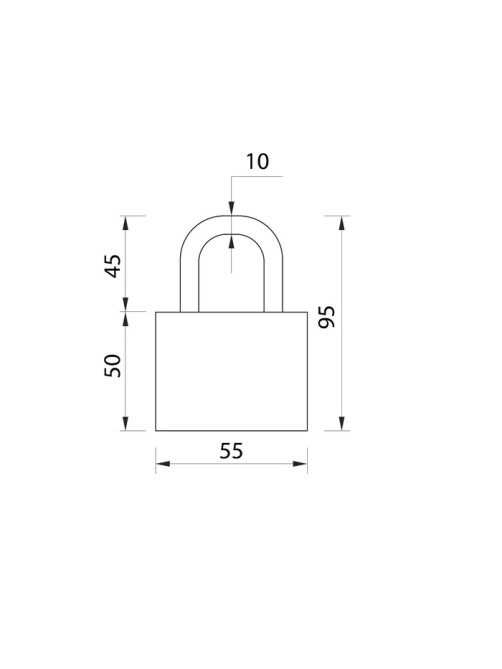 Замок навесной LOCKLAND, 50 мм, влагозащищенный, короткая дужка, 2 ключа, цвет черный