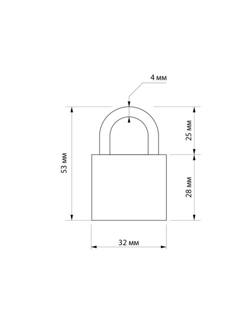 Замок навесной LOCKLAND, с влагозащитной дужкой, 32 мм
