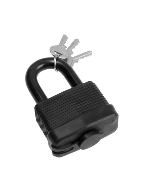 Замок навесной LOCKLAND, 65 мм, влагозащищенный, короткая дужка, 2 ключа, цвет черный
