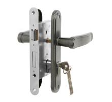 Замок врезной LOCKLAND RD008, с ручкой, цвет графит