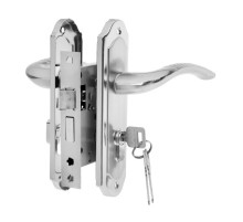 Замок врезной LOCKLAND RD001, с ручкой, 3 ключа, цвет хром