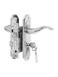 Замок врезной LOCKLAND RD001, с ручкой, 3 ключа, цвет хром