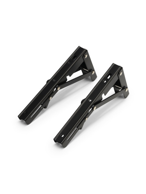 Кронштейн складной для столов и полок ТУНДРА, 2 шт., длина 200 мм, сталь черный
