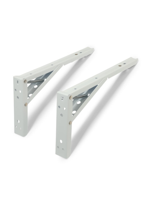 Кронштейн складной для столов и полок ТУНДРА, F001, 2 шт., длина 250 мм, сталь, белый