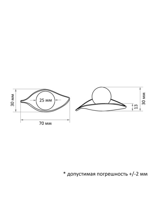 Ручка-кнопка CAPPIO RK134, мебельная, цвет графит/золото