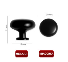 Ручка кнопка ТУНДРА PK036BL, черная