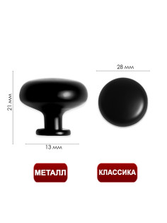 Ручка кнопка ТУНДРА PK036BL, черная