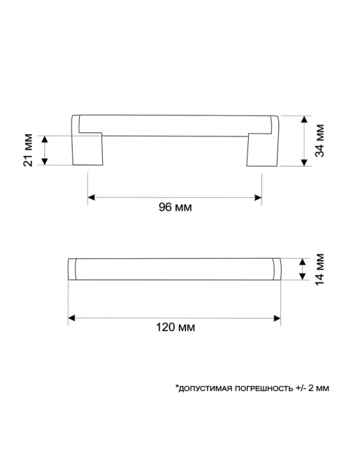 Ручка-скоба CAPPIO RSC013, м/о 96 мм, d=14 мм, цвет черный