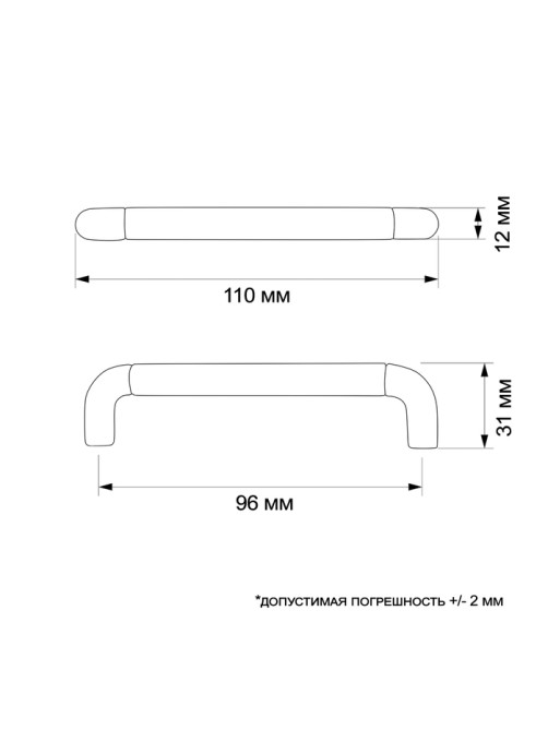 Ручка-скоба CAPPIO RSC015, м/о 97 мм, серая