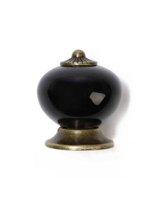 Ручка кнопка DOME Ceramics 003, керамическая, черная