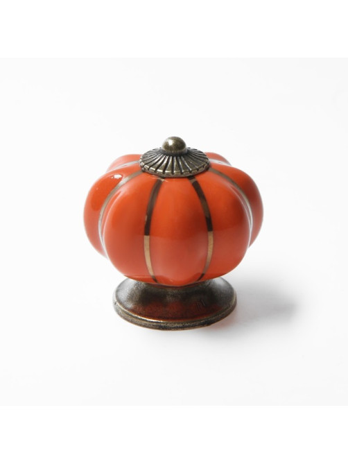 Ручка-кнопка PEONY Ceramics 001, керамическая, оранжевая
