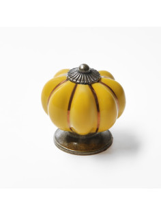 Ручка-кнопка PEONY Ceramics 001, керамическая, желтая
