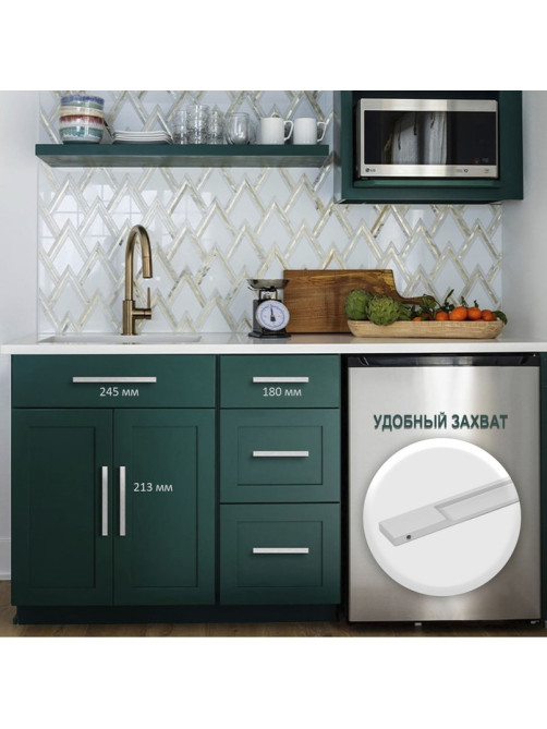 Ручка торцевая CAPPIO RP101CH, м/о 224 мм, цвет матовый хром