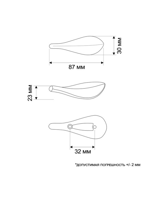 Ручка-скоба CAPPIO RSC017 «Лепесток», м/о 32 мм, 88×30 мм, цвет черный