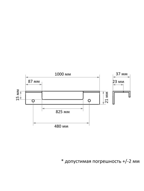 Ручка торцевая CAPPIO RP100BL, L=1000 мм, цвет черный
