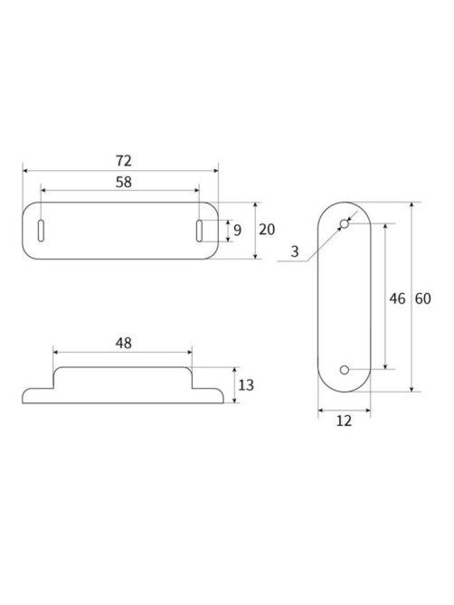 Магнит мебельный M003W, 72×13, большой, белый