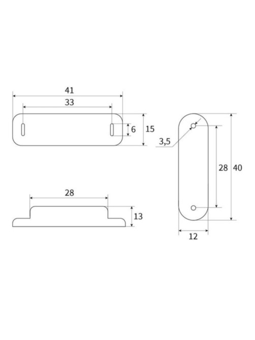 Магнит мебельный M001BR, 41×13, маленький, коричневый