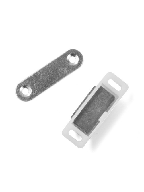 Магнит мебельный M001W, 41×13 маленький, белый
