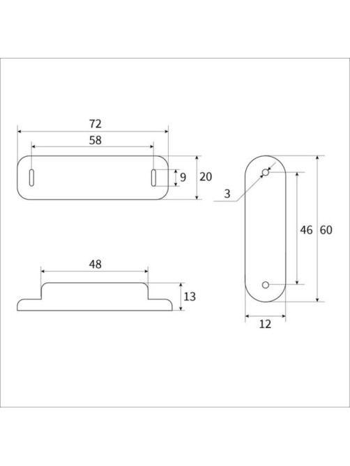 Магнит мебельный M003BR, 72×13, большой, коричневый