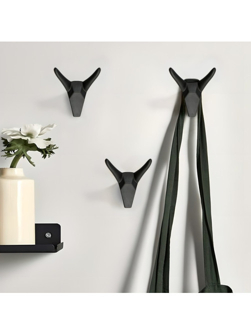 Крючок мебельный CAPPIO HORN, двухрожковый, цвет черный