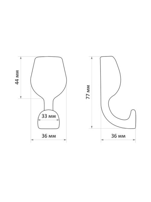 Крючок мебельный CAPPIO CHALICE, однорожковый, цвет черный