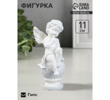Фигура гипс «Ангел на шаре», перламутр, 11×5×5 см
