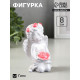 Фигурка гипс «Ангелочек с розой», перламутр, 8×4.5×5 см