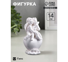 Фигурка гипс «Ангелы на сердце», перламутровый, 14×8×6 см