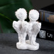 Фигура гипс «Ангелочки с мишкой на сердце», перламутр, 10×7×5 см