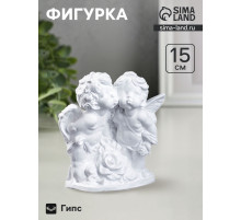 Фигура гипс «Ангел и Фея с розой», белый, 12×26×24 см