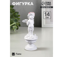 Фигурка гипс «Ангел на пьедестале», перламутр, 12×4.5×4.5 см