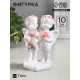 Фигура гипс «Ангелочки с мишкой на сердце», перламутр, 10×7×5 см
