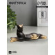 Фигурка гипс «Кот лежит», чёрный, 8×20 см
