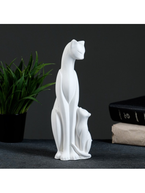 Фигурка гипс «Кошка с котенком», 21×7×7 см