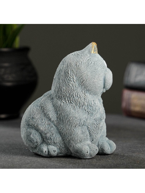 Фигурка гипс «Кот сидит», серо-голубой, 10×9×11 см