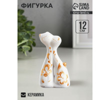 Фигурка керамика «Коты влюбленные», белые, 3×6.5×12 см