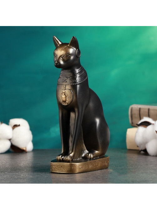 Фигурка гипс «Кошка египетская», бронза, 11×20×7 см