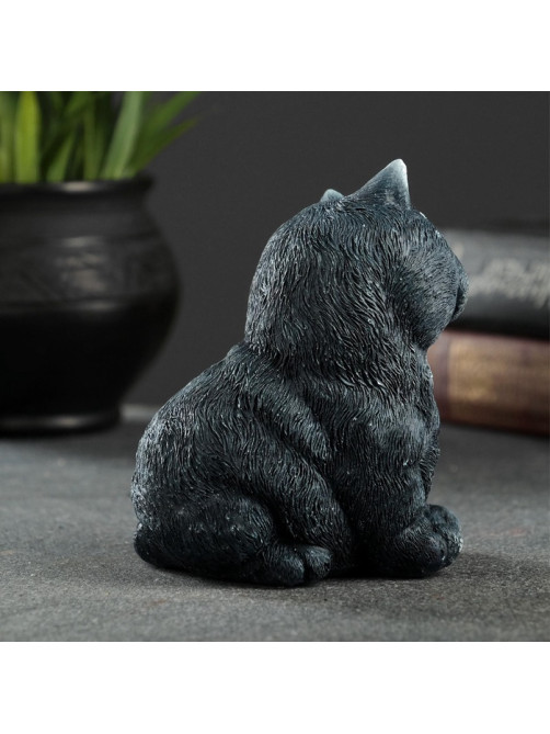 Фигурка гипс «Кот сидит», серо-голубой, 10×9×11 см