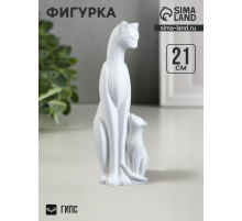 Фигурка гипс «Кошка с котенком», 21×7×7 см