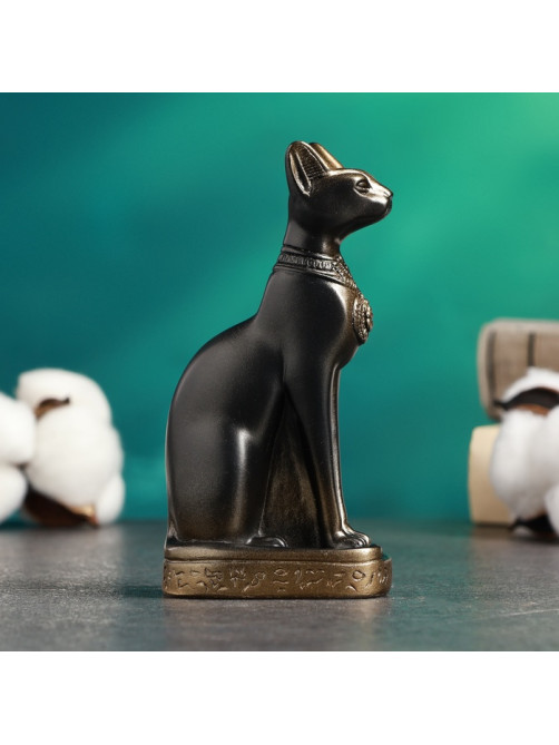 Фигурка гипс «Кошка египетская», бронза, 7×14×5 см
