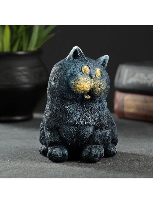 Фигурка гипс «Кот сидит», серо-голубой, 10×9×11 см