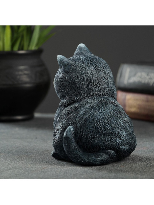 Фигурка гипс «Кот сидит», серо-голубой, 10×9×11 см