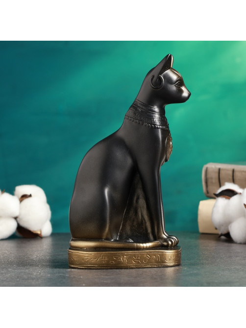 Фигурка гипс «Кошка египетская», бронза, 11×20×7 см